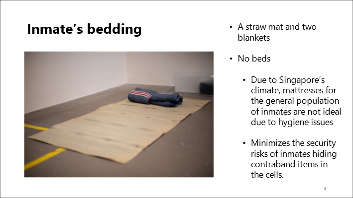 Inmate's bedding